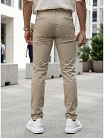 Pánske chinos nohavice s opaskom béžová FashionStreet UX4496