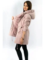 Dámska prechodná bunda parka púdrovo ružová (w806)