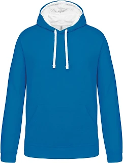 Kariban K 446 Mikina s kapucňou v kontrastných farbách 20.K446 tropical blue/white
