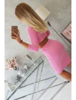 Súprava blúzky a sukne svetlo ružová