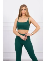 Súprava s blúzkou s rebrovaním zelená