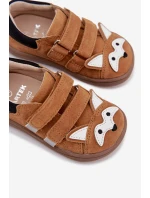 Kožené polobotky Barefoot dětské s motivem lišky Bartek 8600563 světle hnědé