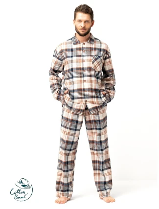 Pánske pyžamo Key MNS 443 B25 dĺžka/r 3XL-4XL so zipsom