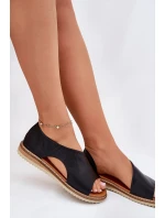 Skórzane Sandały Damskie Artiker 46C1016 Czarne