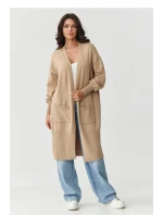 Sveter na gombíky model 218105 Makadamia Sveter na gombíky model 218105 Makadamia