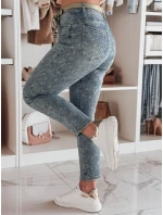 Dámske džínsové nohavice slim fit s opaskom FLORAJIN blue FashionStreet UY2463 Dámske džínsové nohavice slim fit s opaskom FLORAJIN blue FashionStreet UY2463