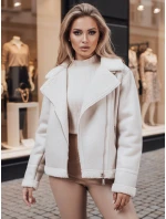 Dámska semišová bunda SOFTSTILL s ovčou kožou biela FashionStreet TY4748z