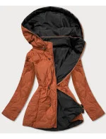 Červeno-čierna obojstranná dámska prešívaná bunda (MHM-W589)