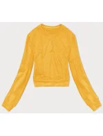 Tenká krátka žltá dámska mikina (8B938-117)