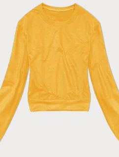 Tenká krátka žltá dámska mikina (8B938-117)