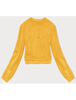 Tenká krátka žltá dámska mikina (8B938-117)