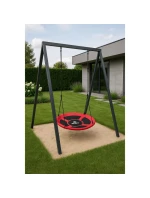 ZÁHRADNÁ HOJDAČKA BOCIANIE HNIEZDO 100CM XXL ČERVENÁ