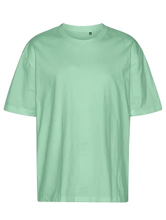 Neutral T 60011 Oversize bio tričko s potlačou „Tiger“ 77.T011 v odtieni dusty mint