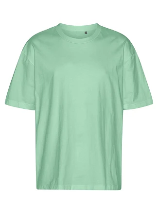 Neutral T 60011 Oversize bio tričko s potlačou „Tiger“ 77.T011 v odtieni dusty mint