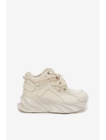 Sneakersy Damskie Skóra Naturalna GOE SS2N4037 Zgaszona Biel