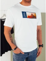 Pánske biele tričko s potlačou FashionStreet RX5484