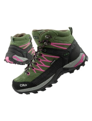 CMP Rigel dámske trekové topánky kožené odolné nepremokavé členkové topánky zelené dámske