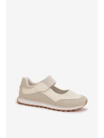 Sportovní dámské polobotky na suchý zip Béžové Aveliette