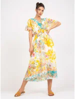 Šaty DHJ SK 15967 1.01P biela a žltá Šaty DHJ SK 15967 1.01P biela a žltá