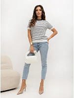 Svetr IR SW 57881.99, biely a tmavomodrý Svetr IR SW 57881.99, biely a tmavomodrý