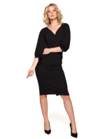 K152 Zavinovacie šaty s rukávmi - kráľovská modrá