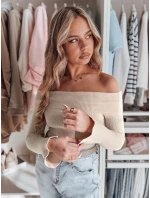 Dámska blúzka s odhalenými ramenami SHOWIT béžová FashionStreet MY2428
