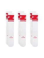 Nike Everyday Elevated Crew 3 páry bielych a červených ponožiek IM7949 900