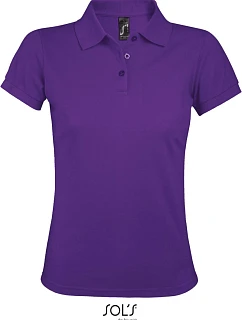 SOL'S Prime Women Dámske polo tričko z hrubej bavlny 25.0573 tmavo fialové
