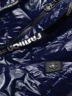 Tmavo modrá prešívaná bunda s kapucňou (BR9776)