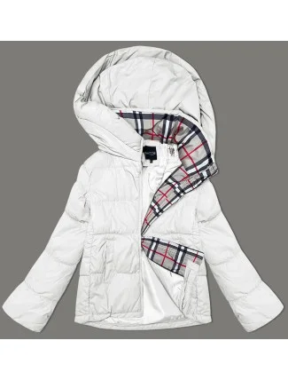 Miss TiTi (2360) Dámska voľná bunda v ecru farbe s kapucňou Miss TiTi (2360) Dámska voľná bunda v ecru farbe s kapucňou