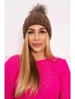 Fleecová kockovaná čiapka K226 mocca