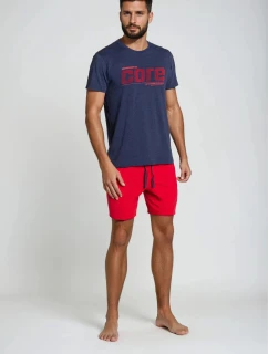 Pyžamo Oxford 38285-59X tmavo modrá a červená - Henderson