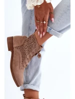 S.Barski Dámské kotníkové boty se vzorem, béžová S.Barski Dámské kotníkové boty se vzorem, béžová