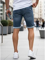 Pánske džínsové šortky s opaskom modré FashionStreet SX2572