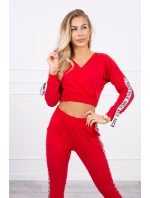 Súprava s ozdobnými pásikmi červená