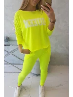 Súprava s neónovou potlačou Queen yellow