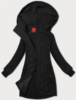 Čierna dámska dlhá mikina s kapucňou LHD (AMG-178) - Goodlooking