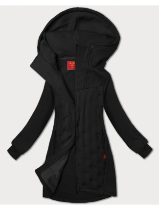 Čierna dámska dlhá mikina s kapucňou LHD (AMG-178) - Goodlooking