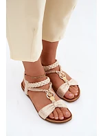 Dámske sandále Flat Gold Artiker 58C0628