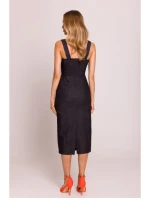 M843 Džínsové midi šaty - grafitové