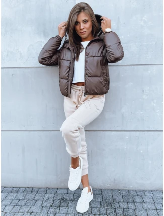 Dámska prešívaná bunda KHALEESI hnedá FashionStreet TY3877 Dámska prešívaná bunda KHALEESI hnedá FashionStreet TY3877