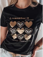 Dámske tričko so srdcom LOVETIK čierne FashionStreet RY2734 Dámske tričko so srdcom LOVETIK čierne FashionStreet RY2734
