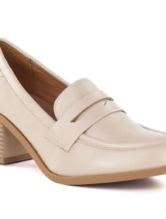 Dámske lordy na podpätku béžové M.Daszynski MR2201D-3A