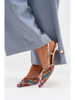 Dámské Plecione Sandály na podpatku vícebarevné Selinae