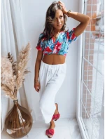 Dámsky vzorovaný tyrkysový top FLOWER BOOM FashionStreet RY2230 Dámsky vzorovaný tyrkysový top FLOWER BOOM FashionStreet RY2230