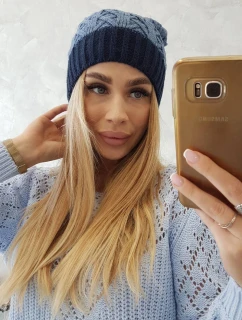 Bibiana fleecová čiapka K264 navy blue+jeans