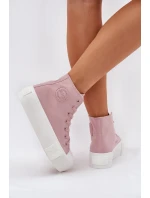 Dámske plátenné tenisky na platforme Big Star - ružové