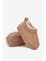 Śniegowce Botki Dziecięce Na Platformie Ocieplane Futerkiem Beżowe Vilabria