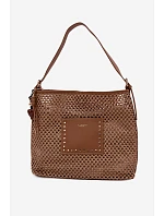 Letná Kabelka s Pletením a Přívěskem Světle hnědá Fayette