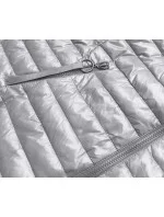 Obojstranná šedá dámska kvetovaná bunda (PC-7509-61)